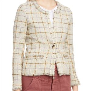 NWT ISABEL MARANT ÉTOILE Lyra wool-blend tweed jacket EU 40, ecru
